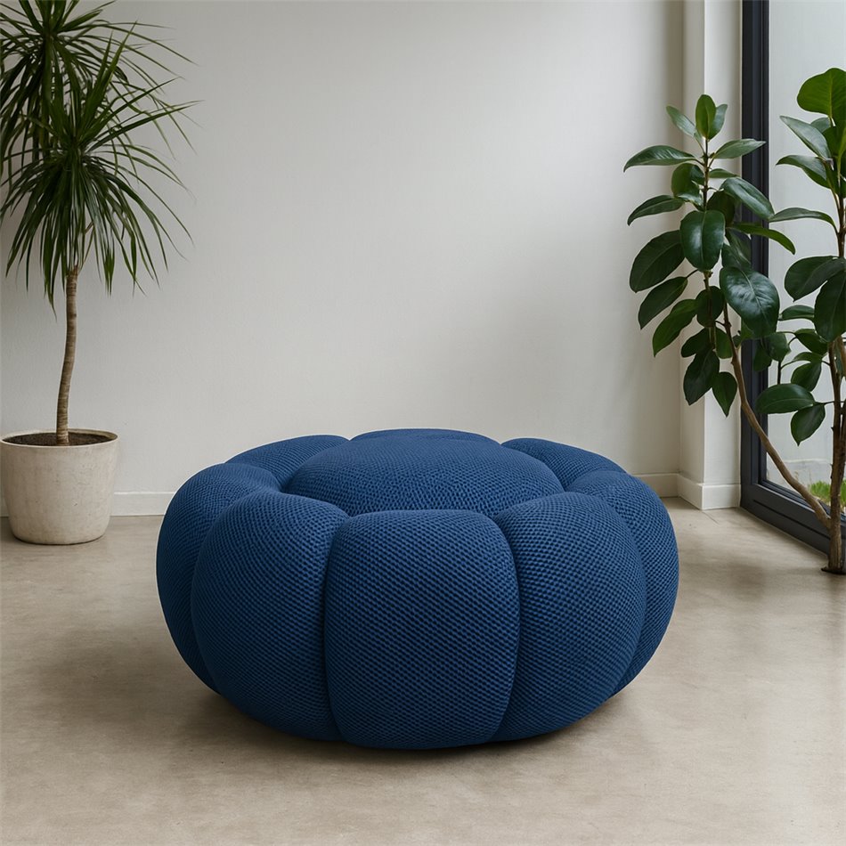 Swivel armchair Peppo Bloom, dark blue, rotatable 360 degrees, H37xD76cm