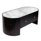 Sintered Stone Coffee Table – Oak Veneer & MDF Modern Design