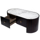 Sintered Stone Coffee Table – Oak Veneer & MDF Modern Design