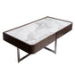 Sintered Stone Coffee Table – Modern Metal & Ash Veneer Design