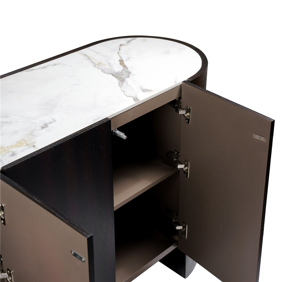 Sideboard Romanna SB, 12 mm sintered stone/MDF/oak veneer, H80x180x42cm