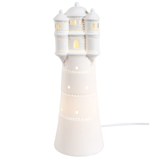 Table lamp Lighthouse, white, H35cm, D12cm, E14 20W(MAX)