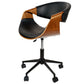 Saga Adjustable Office Chair – Walnut and Black, Modern Eco Leather Design