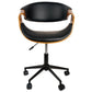 Saga Adjustable Office Chair – Walnut and Black, Modern Eco Leather Design