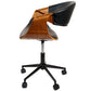 Saga Adjustable Office Chair – Walnut and Black, Modern Eco Leather Design