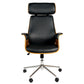 Saviore Adjustable Office Chair – Walnut and Black Eco Leather, Modern Executive Design