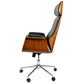 Saviore Adjustable Office Chair – Walnut and Black Eco Leather, Modern Executive Design
