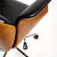 Saviore Adjustable Office Chair – Walnut and Black Eco Leather, Modern Executive Design