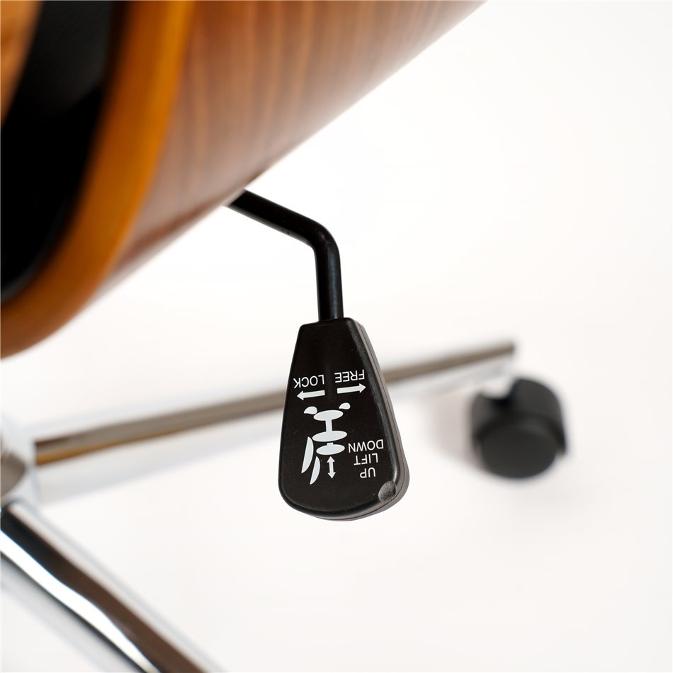 Saviore Adjustable Office Chair – Walnut and Black Eco Leather, Modern Executive Design