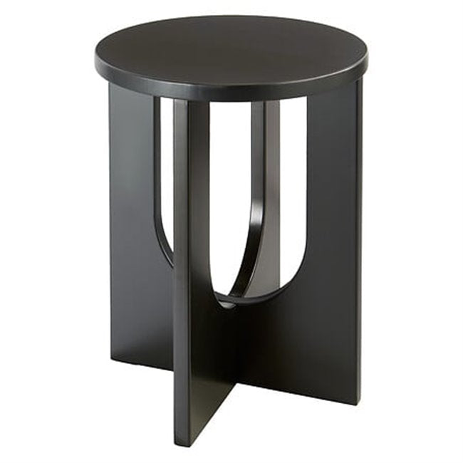 Round Black Side Table – Modern MDF Design
