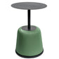Round Side Table with Metal Frame & PU Leather Detail – Black & Green