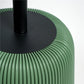 Round Side Table with Metal Frame & PU Leather Detail – Black & Green