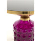 Round Glass Side Table – Purple Finish with Metal Frame