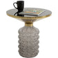 Round Glass Side Table – Smoked Finish with Metal Frame