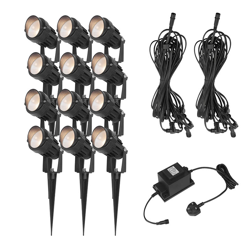 12-Spotlight Low-Voltage Palm LED Garden Lighting Kit (12V)