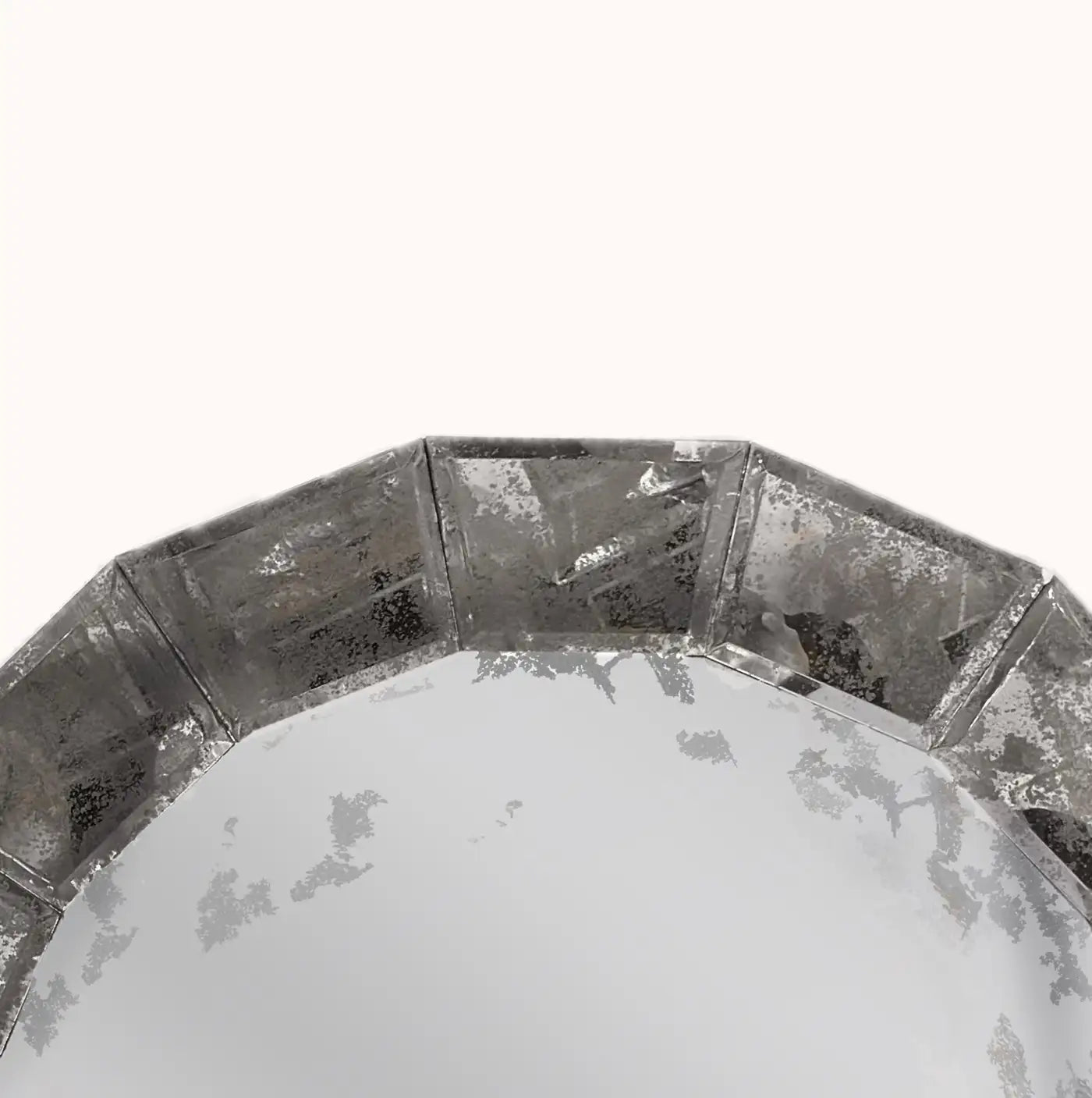 Round Segmented Antiqued Mirror Framed Mirror