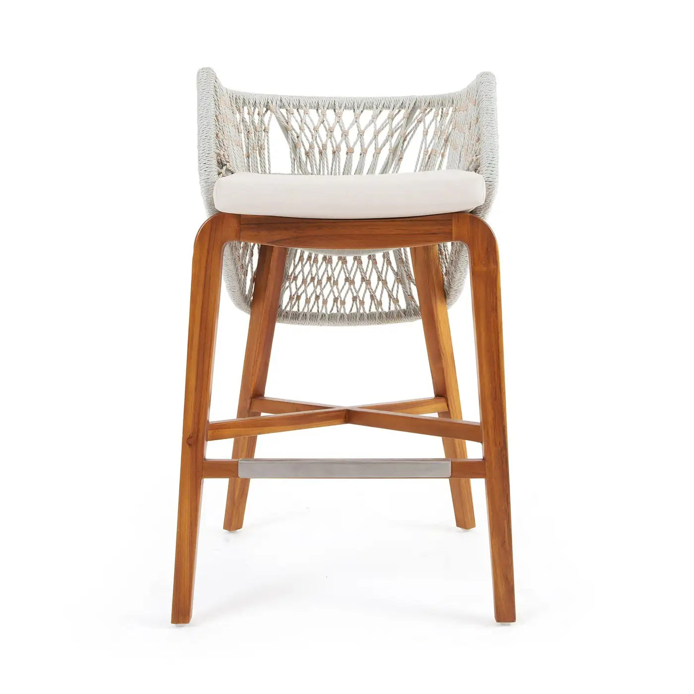 Set Of 4 Outdoor Barstools In Solid Teak