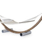 Hammock with wooden arc stand on a white background