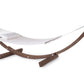 White hammock with wooden arc stand on a white background