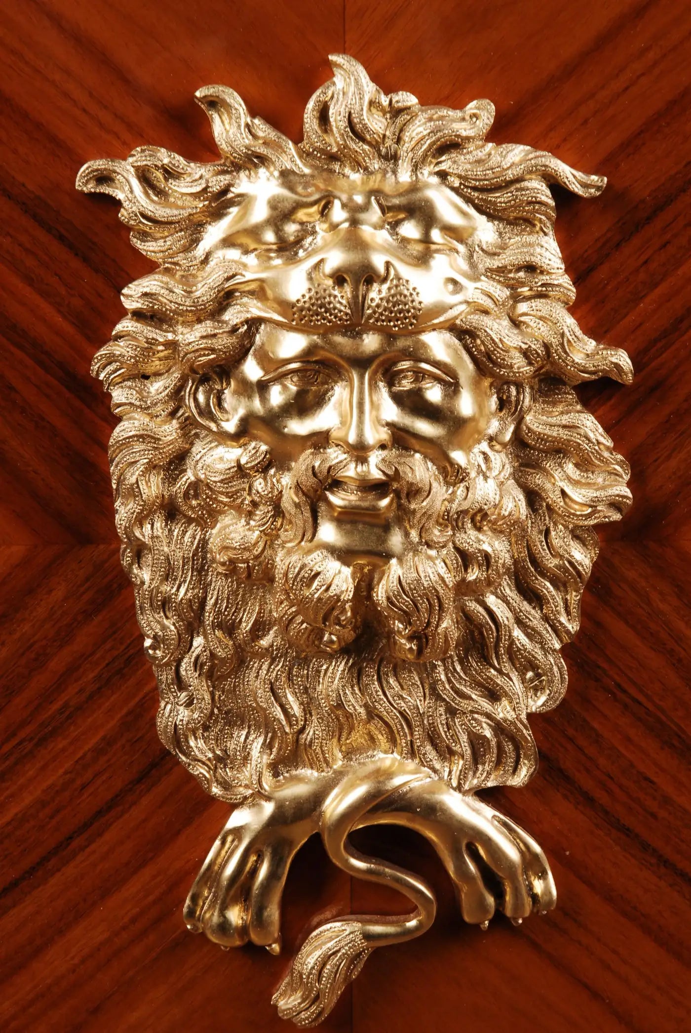 Imposing French Writing Table — Louis XIV Style Tulipwood & Bronze Desk