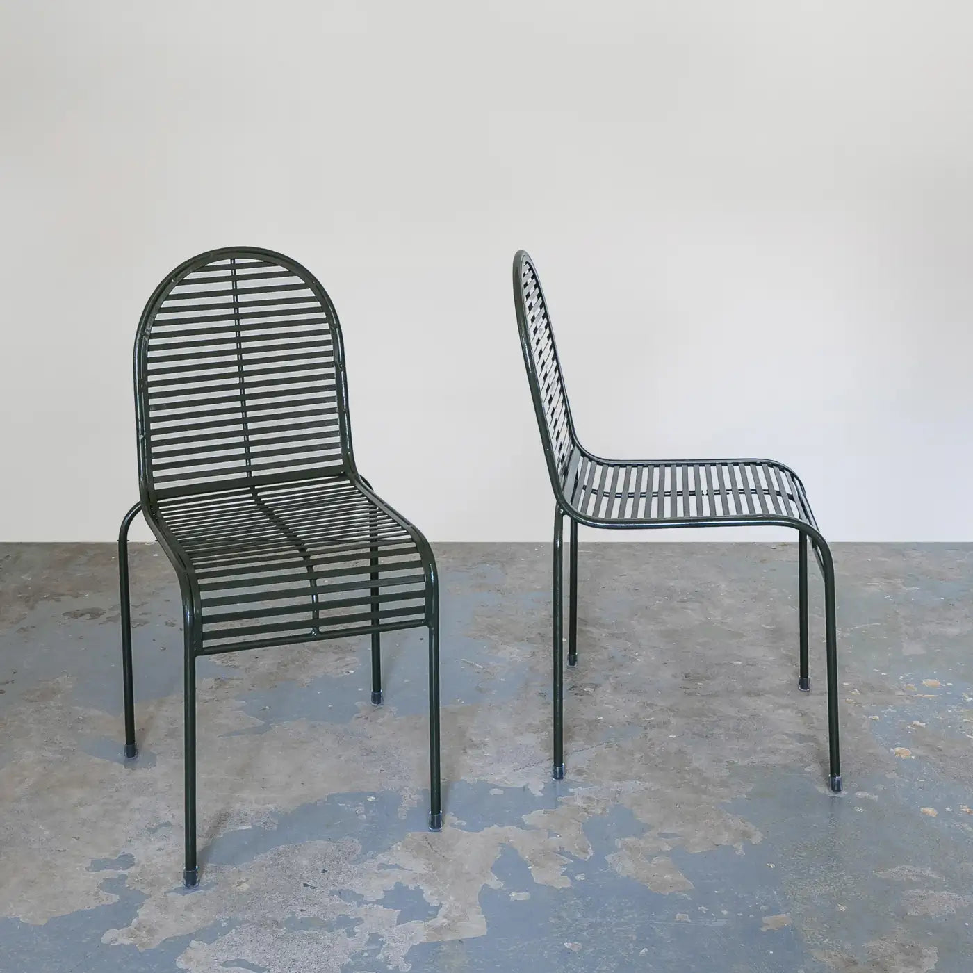 Contemporary Green Metal Garden Dining Set