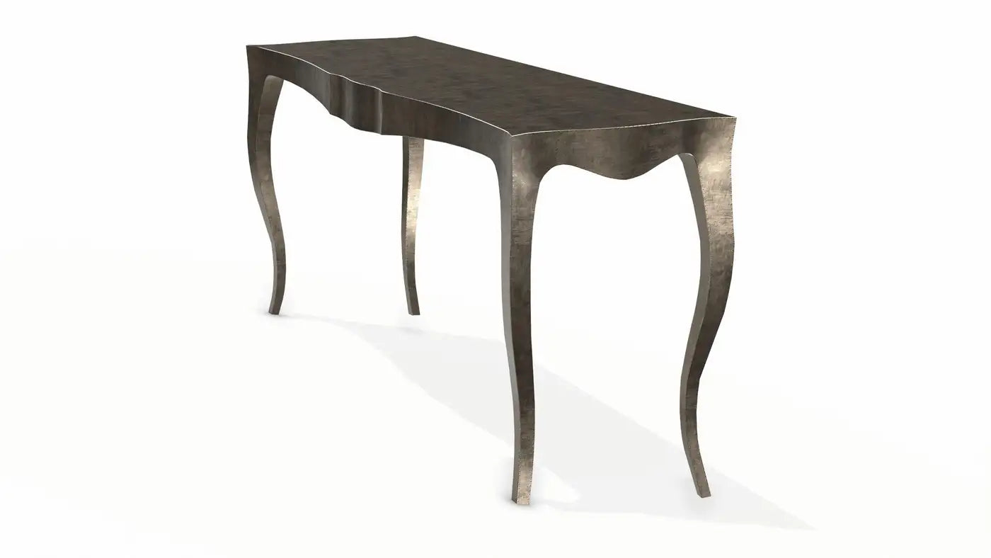 Bronze console table on a white background