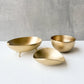 Set of Three Decorative Brushed Brass Bowls Vide-Poche