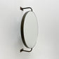 Vorso Wall-Attached Rotating Round Mirror with Bronze Patina Frame – Contemporary