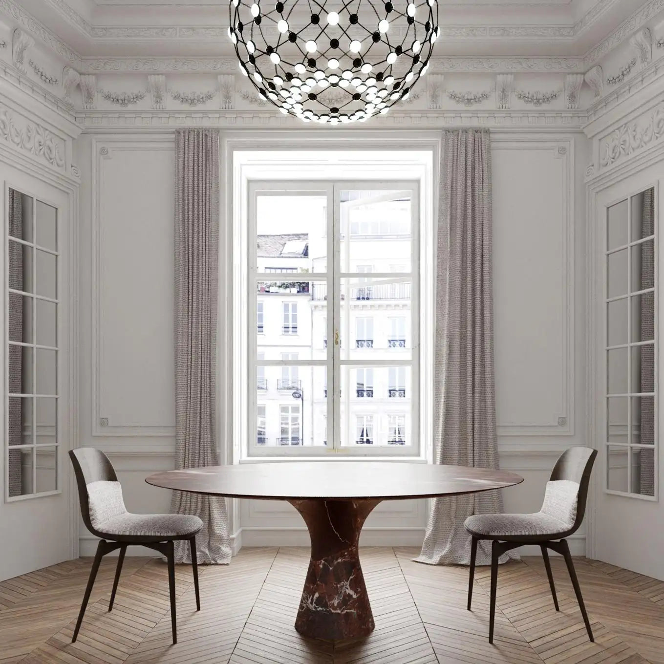 Contemporary Oval Marble Dining Table 290/75