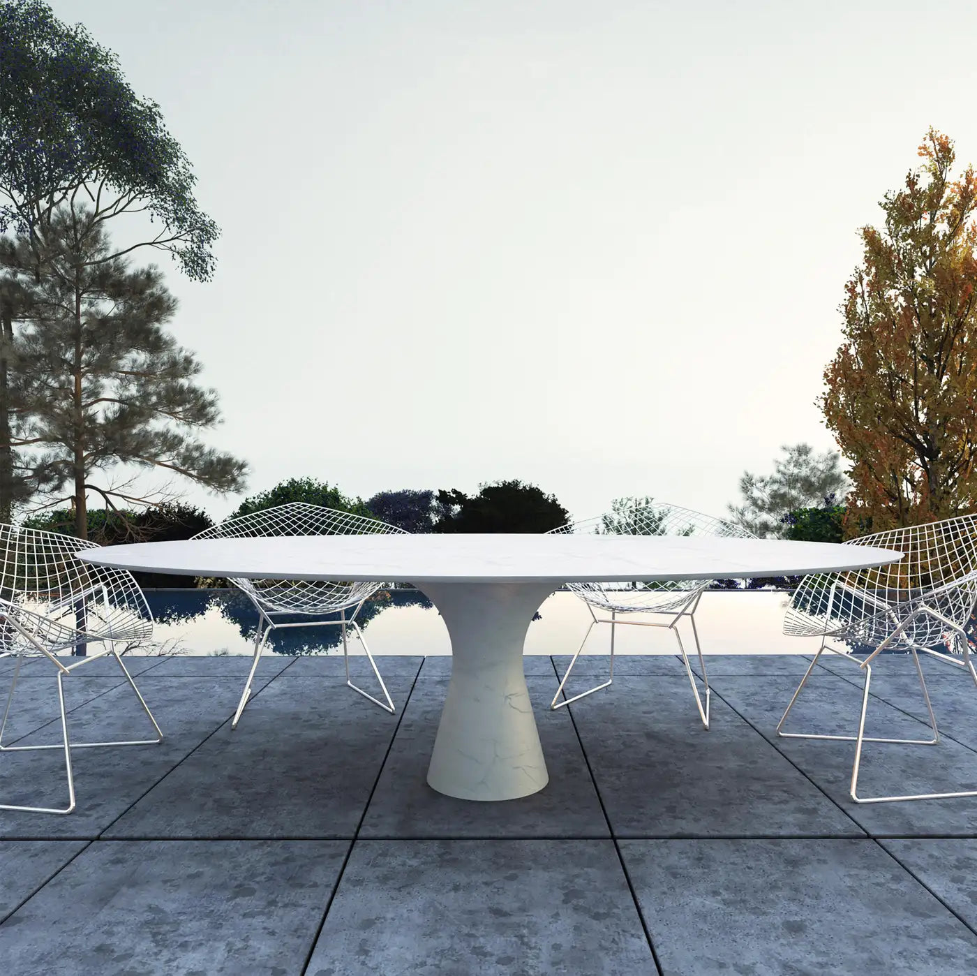 Contemporary Oval Marble Dining Table 290/75