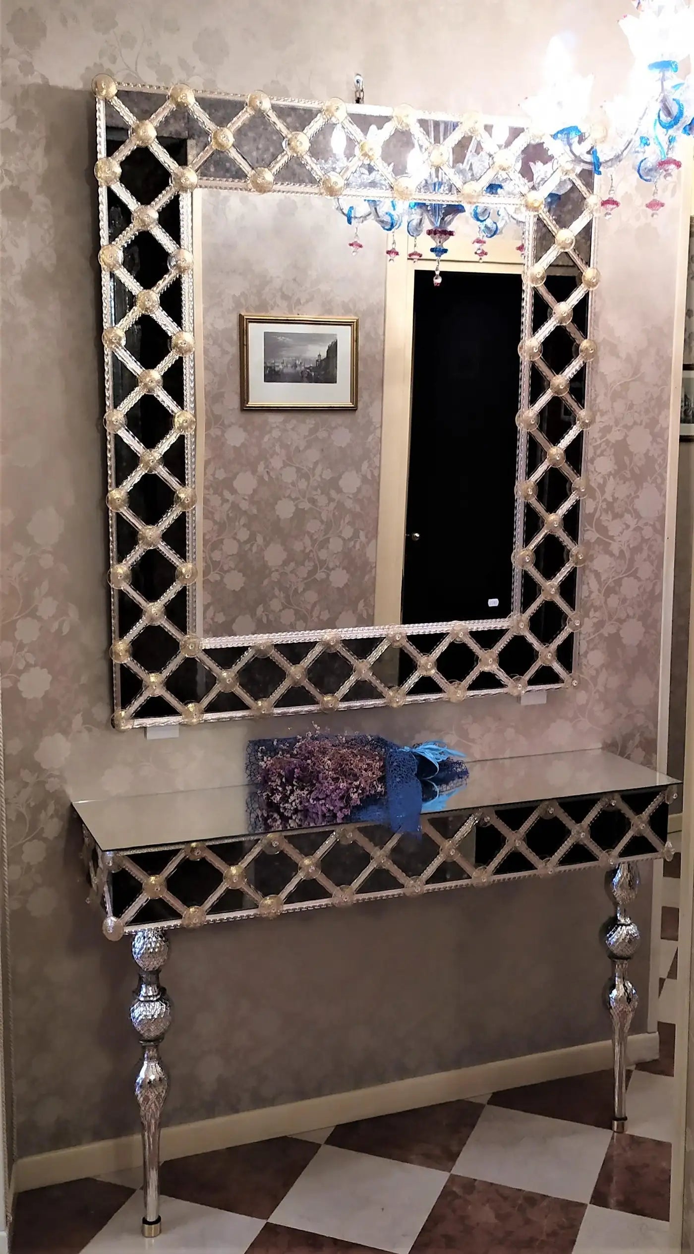 "CREME" Murano Glass Mirror