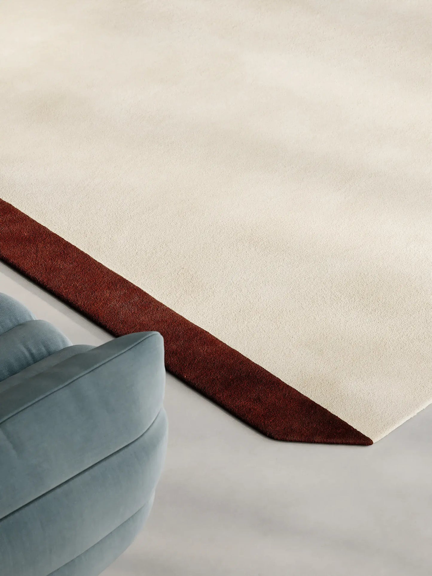 Cream & Red Luxury Wool Rug