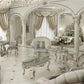 21st Century Green Baroque Double Bed by Modenese Gastone