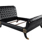 Clivedon Tufted Black Leather Bed Queen Size