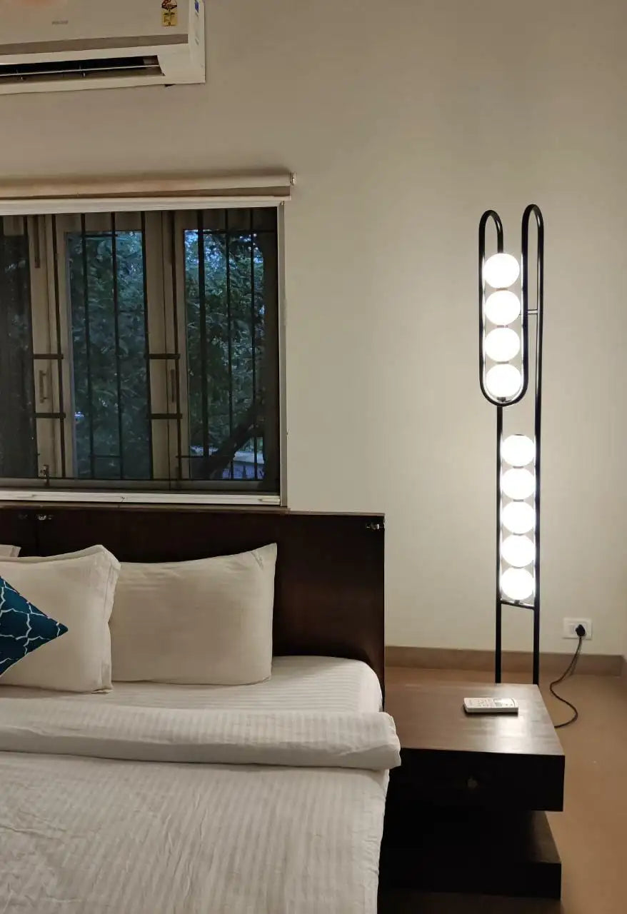 The J Standing Lamp with Integrated LED and Powder-coated Mild Steel