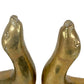 Pair Mid-Century Modern Cast Brass Figures of Seals with Noses Pointed Up