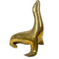 Pair Mid-Century Modern Cast Brass Figures of Seals with Noses Pointed Up