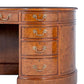 Burr Walnut Kidney Pedestal Desk with Leather Writing Surface