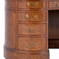 Burr Walnut Kidney Pedestal Desk with Leather Writing Surface