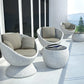 Outdoor Patio Wicker 360° Swivel Lounge Chair w/ Coffee Table Set