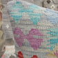 Modern Kilim Wool Pillow Case Blue Geometric, 50 x 50 cm