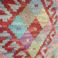 Modern Kilim Wool Pillow Case Blue Geometric, 50 x 50 cm