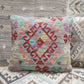 Modern Kilim Wool Pillow Case Blue Geometric, 50 x 50 cm
