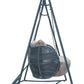 Perlage Outdoor Aluminum Swing Upholstered in Bouclé with Nautical Rope Details