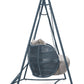 Perlage Outdoor Aluminum Swing Upholstered in Bouclé with Nautical Rope Details