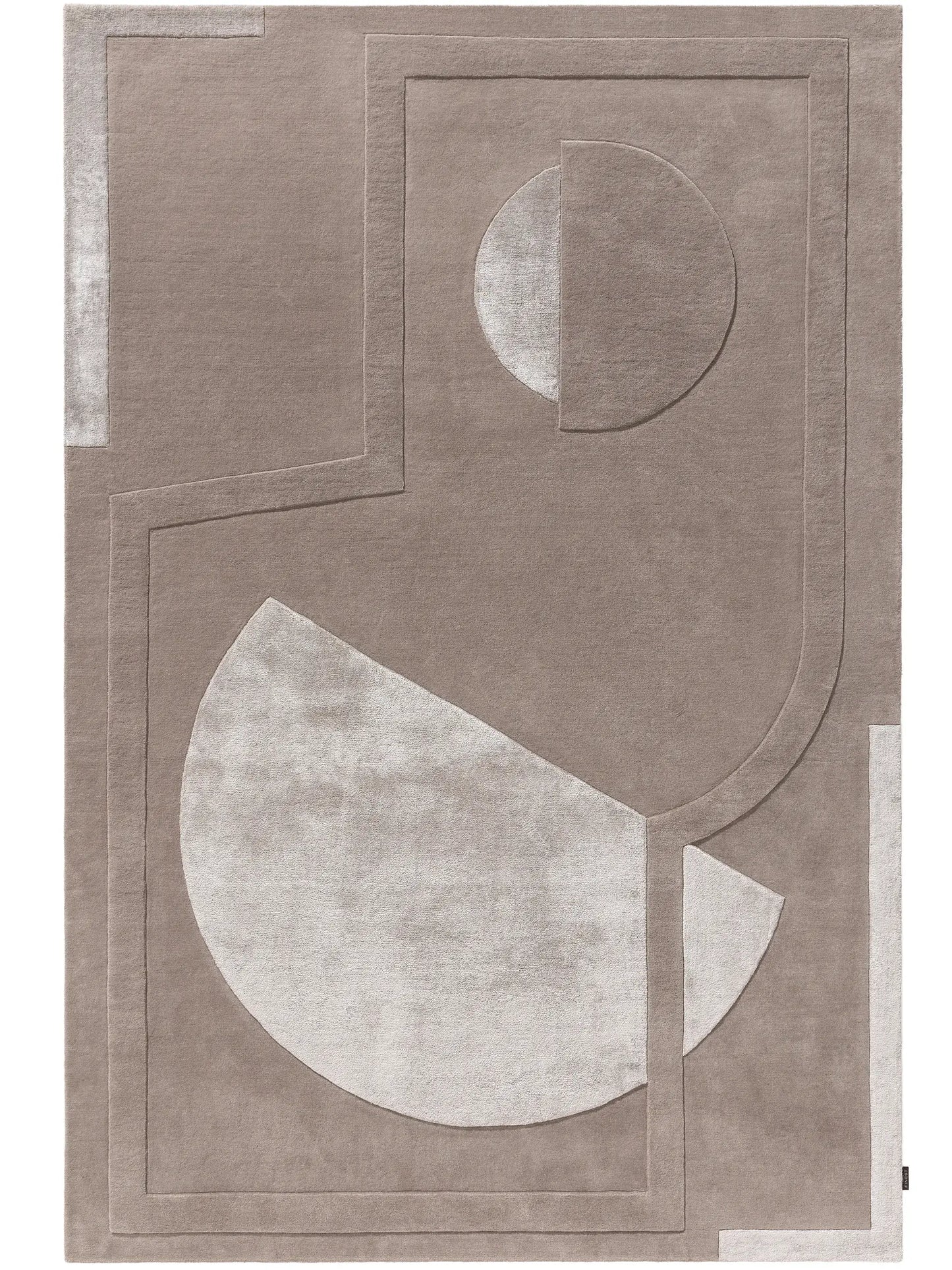 Elegant Taupe Wool & Lyocell Designer Rug