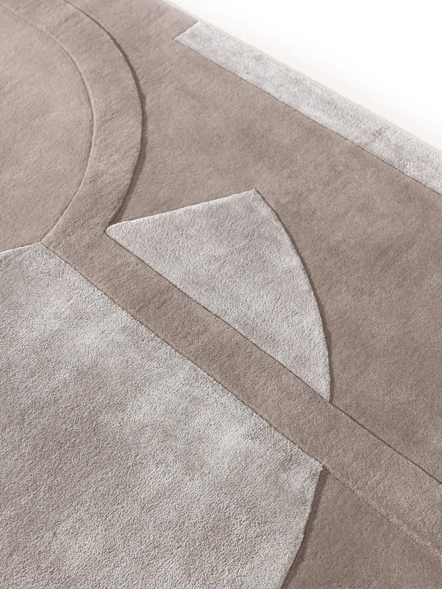 Elegant Taupe Wool & Lyocell Designer Rug