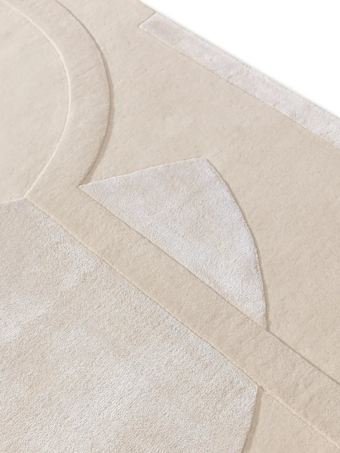 Minimalist Cream Wool & Lyocell Art Rug