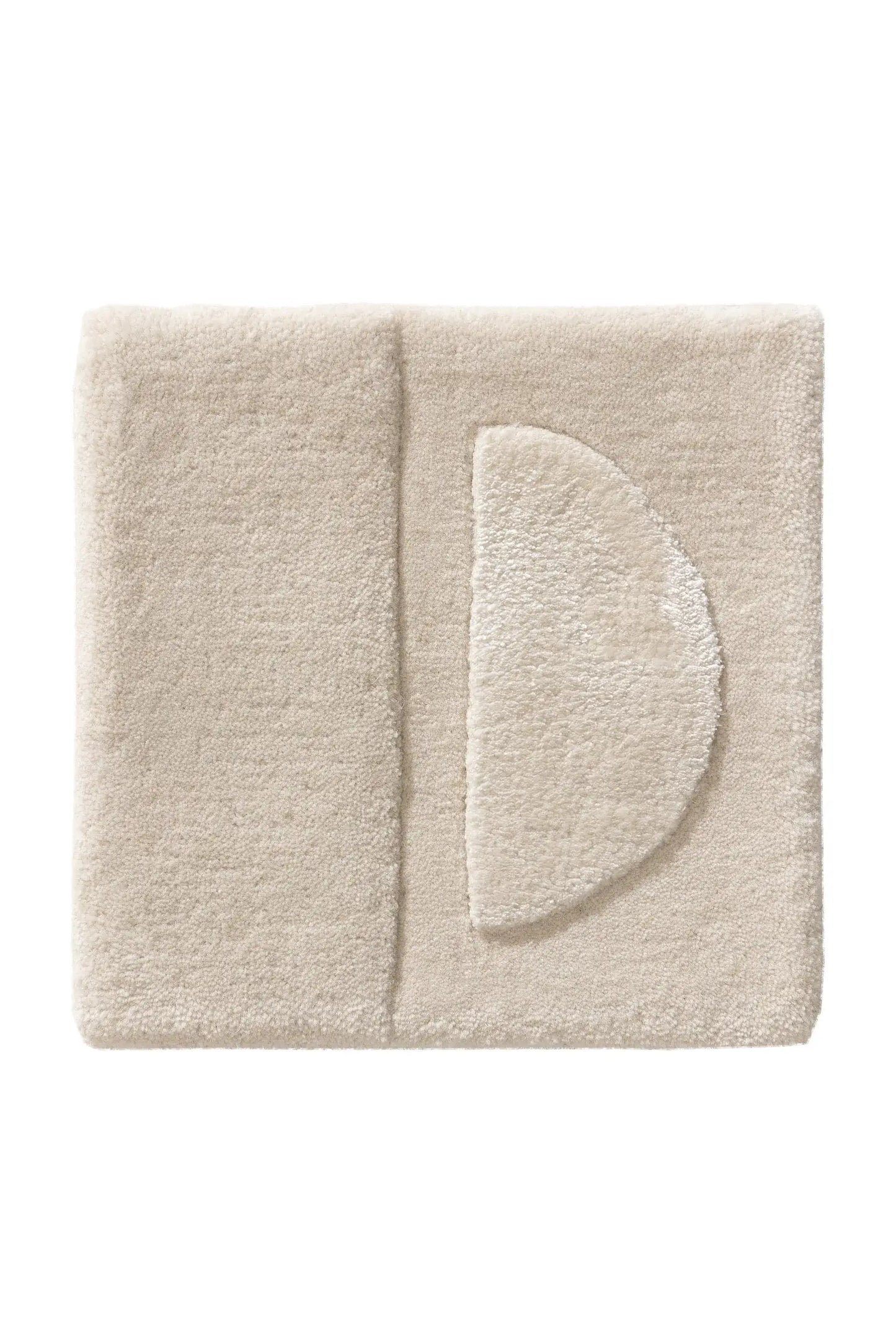 Minimalist Cream Wool & Lyocell Art Rug