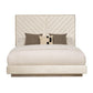 Chevron Tufted Upholstered King Bed